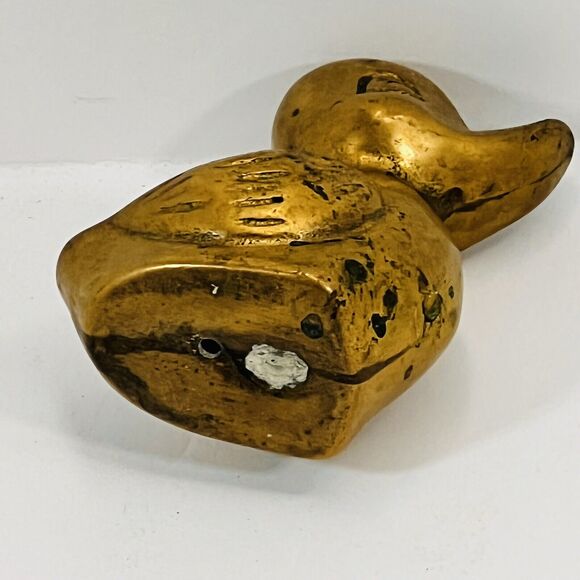 Brass Duck Baby Duckling Miniature Small Figurine Shelf Collectible Knick nack - Picture 6 of 12